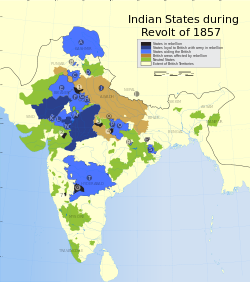 Indian revolt of 1857 states